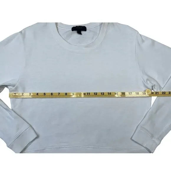 J.CREW White Crewneck Sweatshirt Size XS Preppy Coastal Classic Summer - Picture 9 of 14